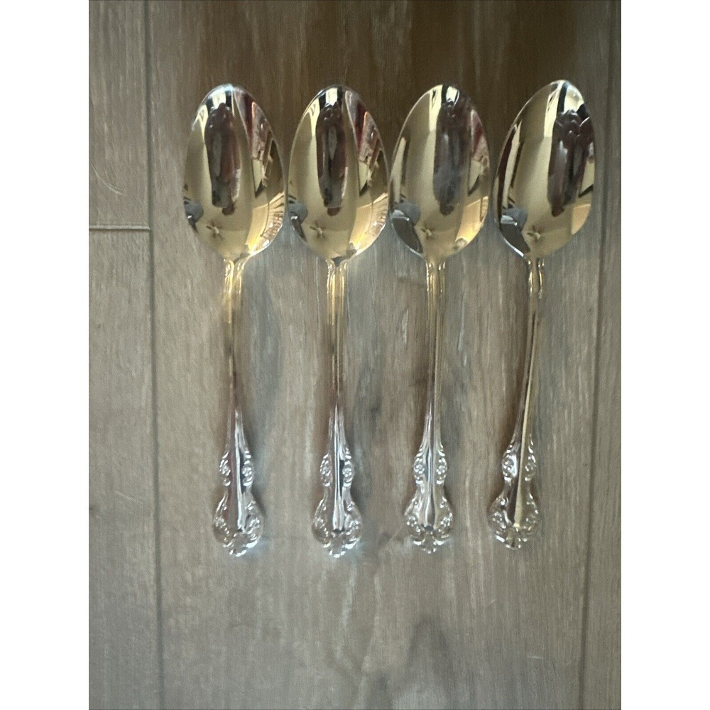 Lot of 4 Wallace Camden Place/Oval Soup Spoons 18/10 Stainless Steel‎